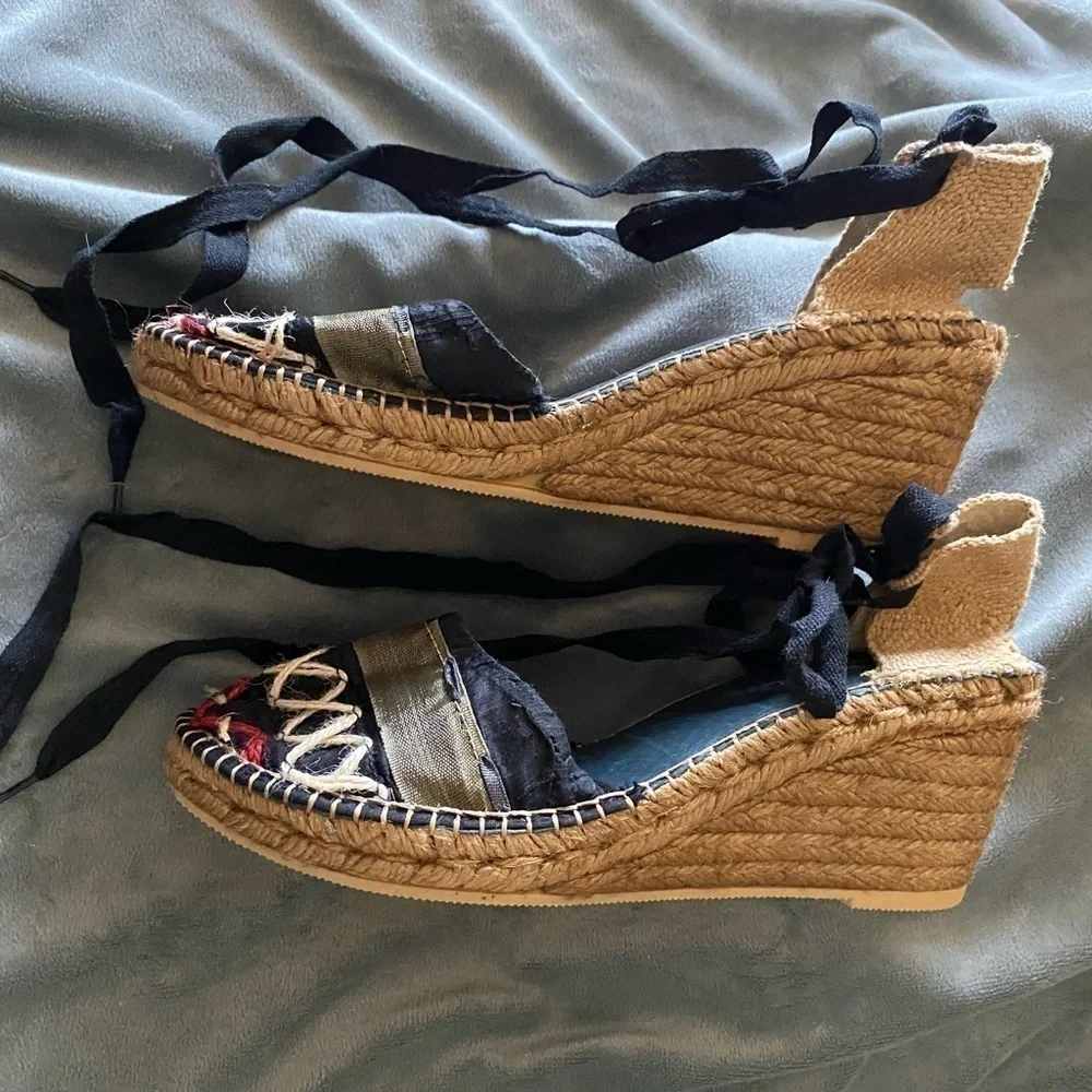 ERIC MICHAEL-unique wedge espadrilles, size 11